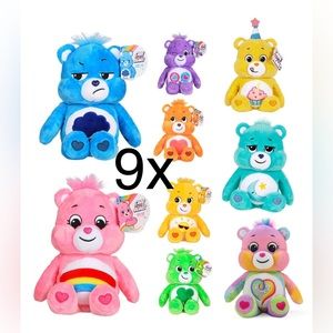 NWT CAREBEARS COMPLETE COLLECTION SET 9 BEARS 9 inch Birthday Rainbow Bedtime